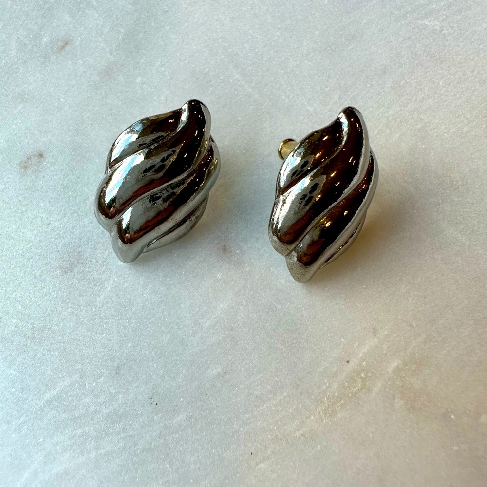 Vintage 1980s Silver Earrings